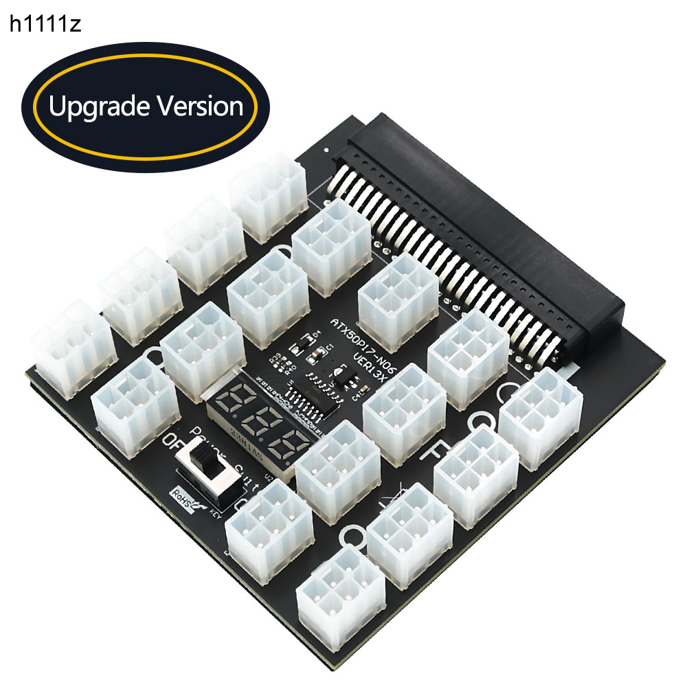 PCI-E 12 فولت 50Pin إلى ATX 17 - مراجعة 2400W Server Psu Breakout Board وسعره